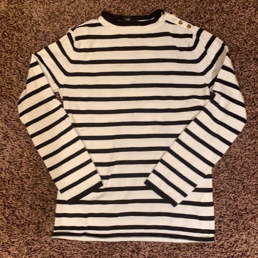 NWOT Striped Mock Neck Sweater
